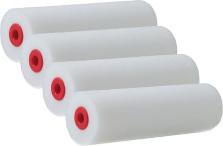 Sorex Schuim verfroller/lakrollers - 8x - wit - 2,5 x 10 cm - Verfspullen - schilderen van hout/gips