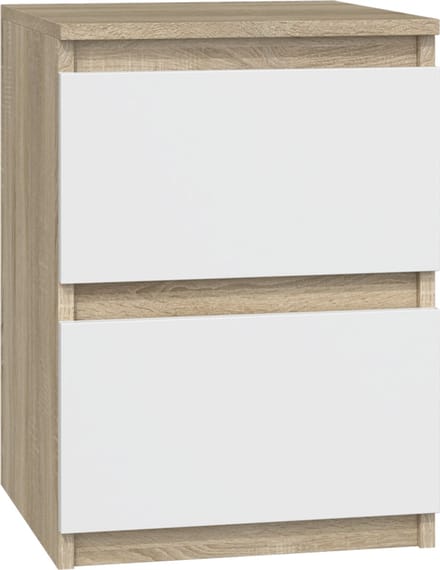 MALWA M2 - Nachtkastje - Sonoma/Wit - 2 lades - Greeploos design
