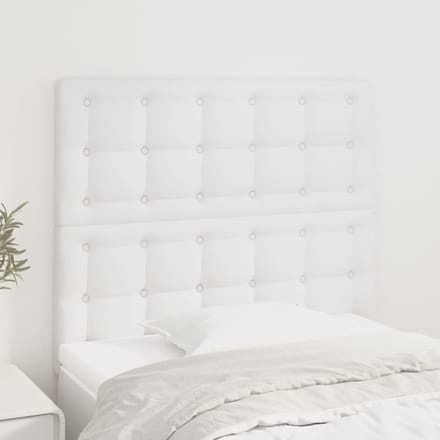 vidaXL - Hoofdbord - wit - 80x5x118/128 - cm - kunstleer