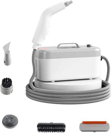 Stoomreiniger Handheld - Hoge Temperatuur - Hygiënisch Thuis - 120°C Hogedrukstoom - 1200W Vermogen - Wit Grijs