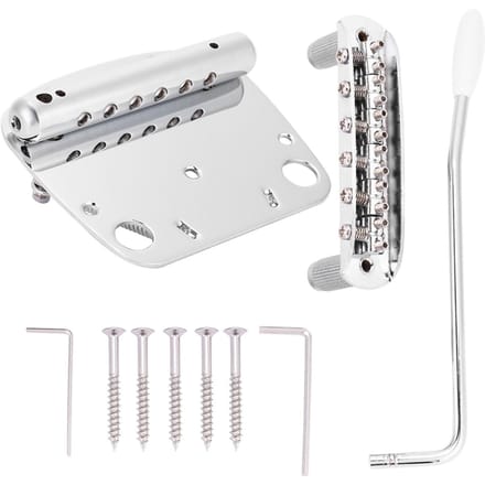 Tremolo Vibrato Staartstuk Brug Set voor Mustang Gitaar Vervangingsonderdelen white