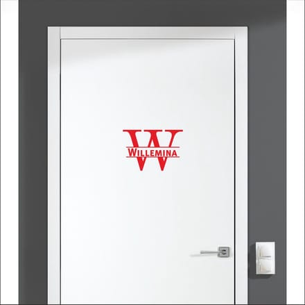 Deursticker Met Naam -  Wilhemina - Rood