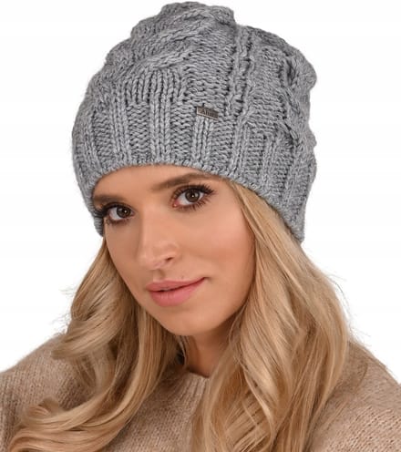 Alur A4 - Vrouwen Wintermuts - Beanie - Grijze Kleur - Poolse Fabrikatie