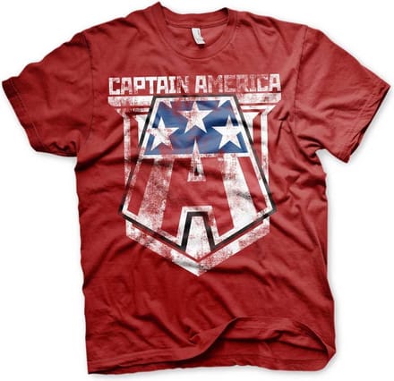Marvel Captain America Heren Tshirt -S- Distressed A Rood