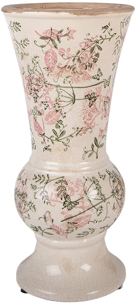 Clayre & Eef Vaas Ø 15x32 cm Beige Keramiek