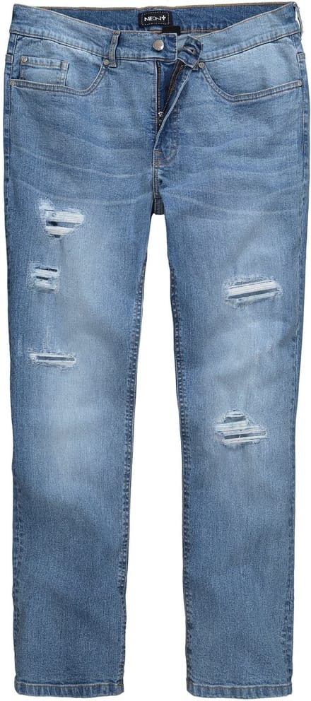 Men Plus - Heren - Jeans Buik-Fit Regular Fit 5-pocket destroyed effect - Blauw denim - Maat 68