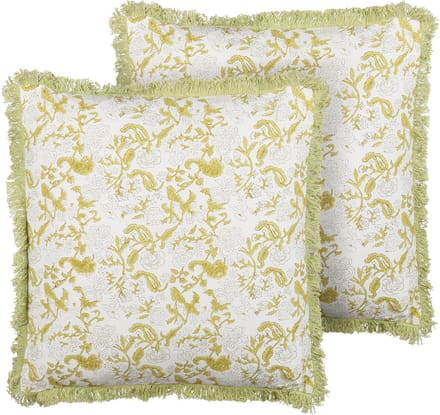FILIX - Sierkussen set van 2 - Lichtgroen - 45 x 45 cm - Katoen