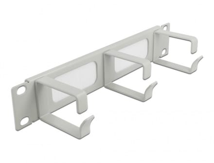 10 inch doorvoerpaneel met borstel en 3 kabelogen (G-type) | 1U | grijs