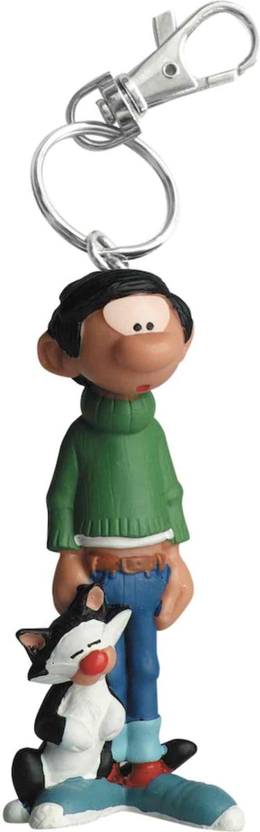 Plastoy - Gaston Lagaffe with his cat PVC Keychain