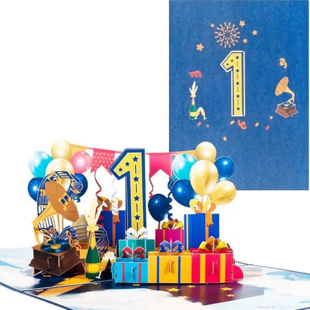 3D Pop-up Wenskaart voor Eerste Verjaardag