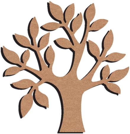 Gomille MDF figuur boom knutseldecoratie 26 cm multicolor.