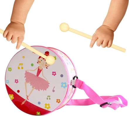 Speelgoed Trommel - Muziek Instrument - Ritmische Vaardigheden - Veilig Hout - 15 cm Diameter - Niet gespecificeerd