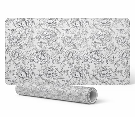 Bureauonderlegger met bloemencontourpatroon 120x60 cm