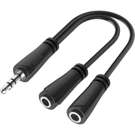 Hama Audio-splitter 3,5-mm-jack-stekker- 2x 3,5mm-jack-aansluiting Stereo