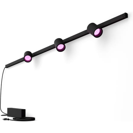 Philips Hue Perifo railverlichting muur - wit en gekleurd licht - 3-spots - zwart - basisset