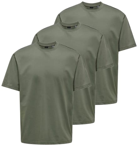 Only & Sons Heren t-shirt 3 pack Onsfred