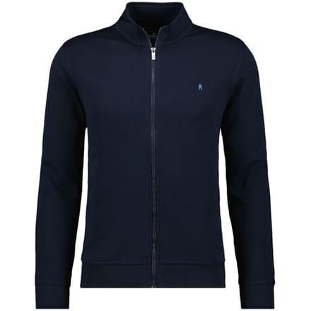 Ragman Vest Sweat Jacket Cardigan Zip With Side Pockets Donker Blauw / male