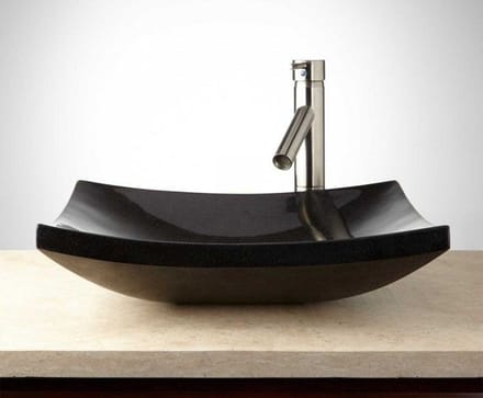 Marmeren Wasbak - Vierkant - 40x60x15cm - Zwart