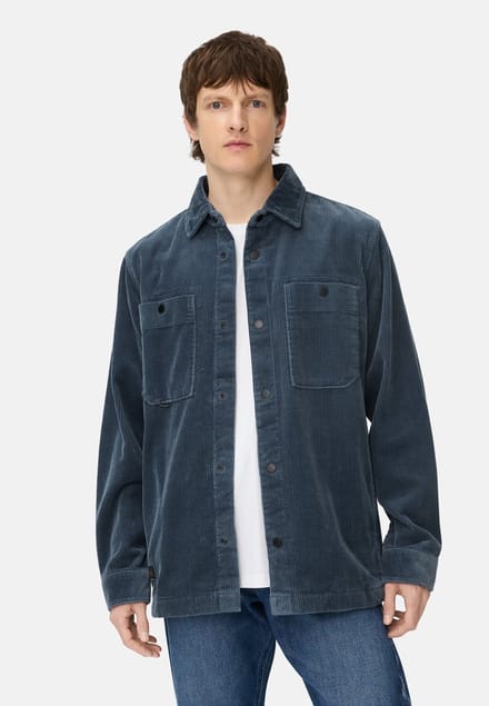 Overshirt Camel Active Donkerblauw katoen corduroy