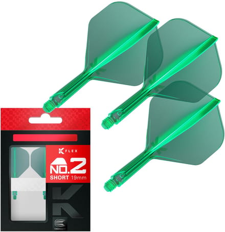 Target K-Flex Green NO2- Dart Flights - Short