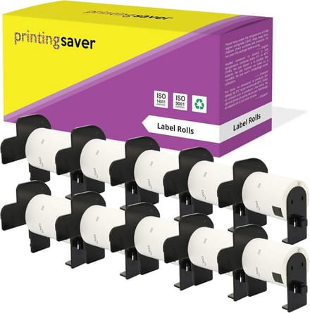 10 Rollen Compatibele CD/DVD Etiketten 58x58mm voor Labelprinters