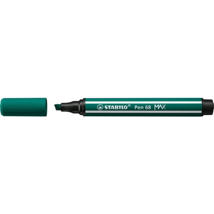 STABILO Pen 68 MAX - Fibre-tip Pen with Thick Chisel Tip - Turquoise Green