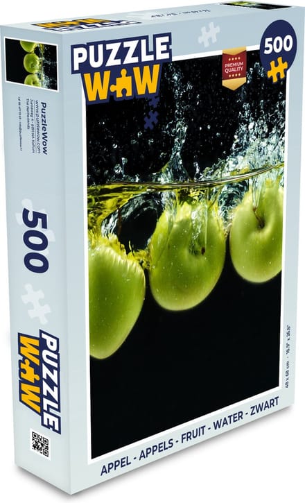 Puzzel Appels - Fruit - Water - Zwart - Groen - Legpuzzel - Puzzel 500 stukjes