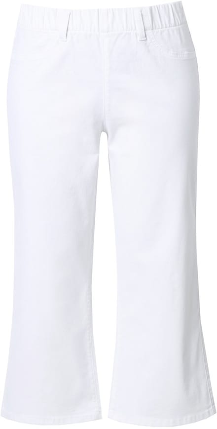 Ulla Popken - Dames - Jeans-culotte Mary brede wijde pijpen - Sneeuwwit - Maat 62