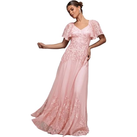 Gevonden kanten geborduurd jurk dames Goddiva Maxi