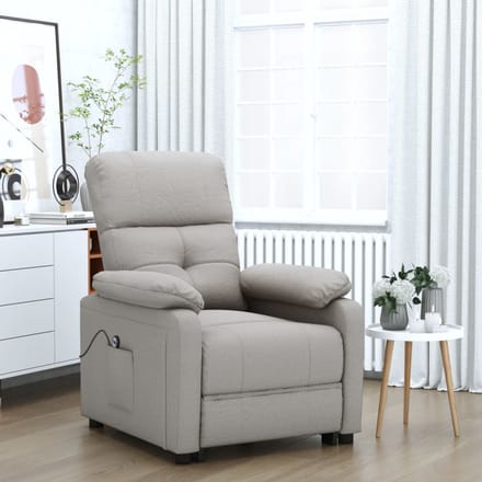 vidaXL - Fauteuil - verstelbaar - elektrisch - stof - taupe