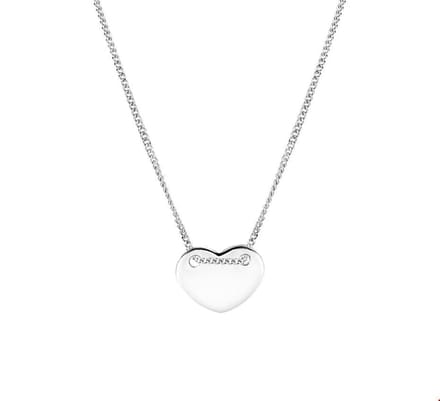 The Jewelry Collection Ketting Hart 1,0 mm 40 + 5 cm - Zilver