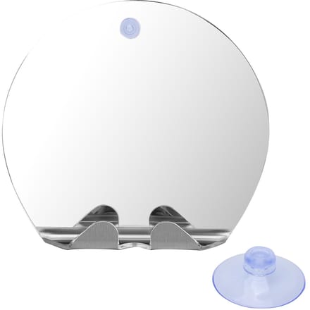 Miroir de douche antibuée rond, antibuée, à suspendre au mur, miroir de rasage de salle de bain avec ventouse white