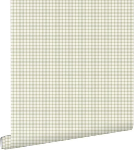 ESTAhome behang ruitjes vergrijsd groen - 50 x 900 cm - 131643
