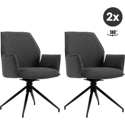 Multifurn 2x collectables jill eetkamerstoel linnen antraciet (set van 2)