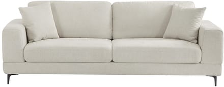 Vente-unique Zitbank met 3 plaatsen in beige textuurstof - JAMOLO