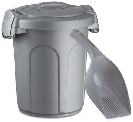 Ton met deksel 'Speedy' - 8 liter - Voerton - Bewaarton - Voercontainer - Inclusief schepje - Zilver