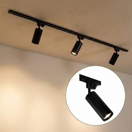 LED 1-fase Rails | Zwart | 1 Meter | Inclusief 3 railspots