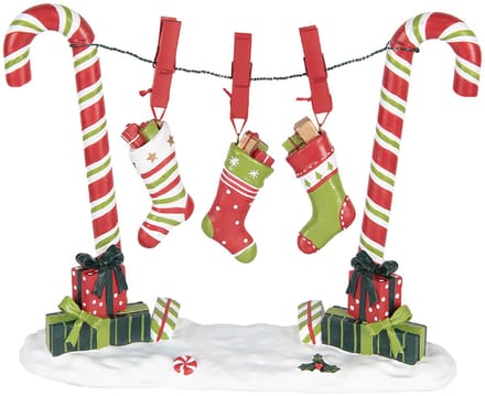 Clayre & Eef Kerstdecoratie Beeld Zuurstok 32x10x25 cm Rood Kunststof