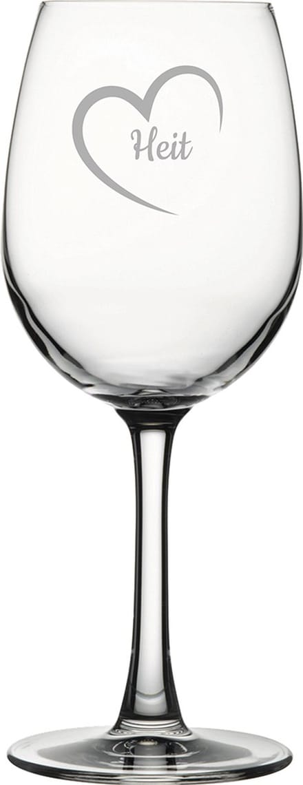 Gegraveerde witte wijnglas 36cl Heit mei hert
