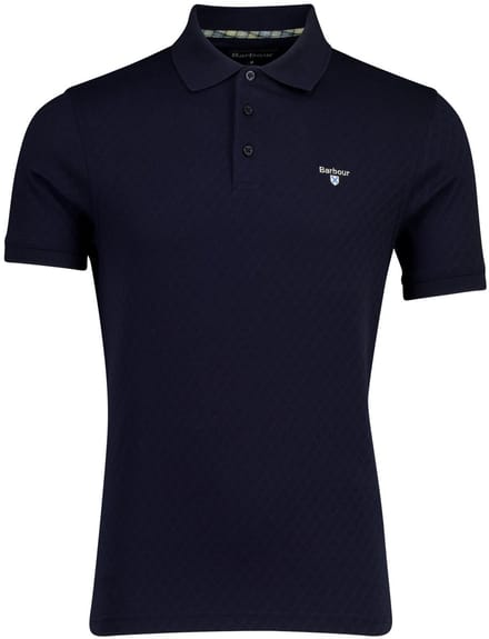 Navy polo Barbour tailored fit 3 knoops sluiting