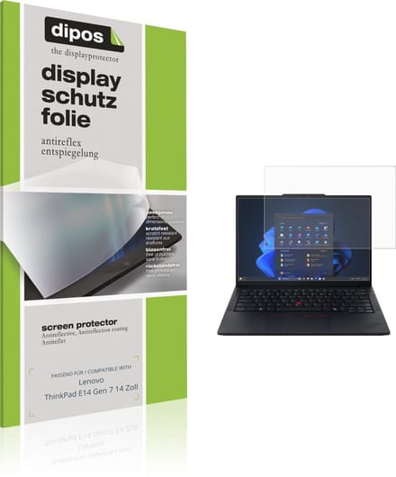 dipos – 2x Matte Beschermfolie geschikt voor Lenovo Thinkpad E14 Gen7 14 Zoll | Krasbestendige & antireflecterende Screenprotector Ultra-Thin