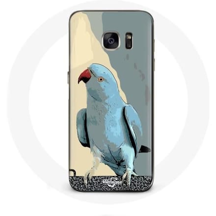 Coque pour samsung galaxy S6 edge Perruches perroquets Bleu