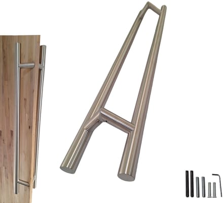 Hoexs Dubbele Deurgrepen - 90 cm – Set van 2 – 45° - RVS – Hartafstand 70 cm