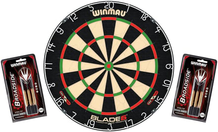 Winmau Original Blade 6 Dartbord inclusief 2 stalen dartsets