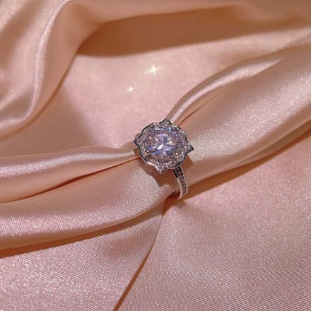 Mme Mode Exquis Zircon Géométrique Boucles d'oreilles Collier Bague Réglable Ensemble Trois pièces brown
