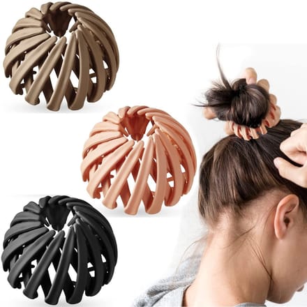 Dailygoods- Haarclips Vintage - Grote Haarclips - Haaraccessoire - Haarversiering Dames - Effen Gekleurd - Set van 3 - Haarklem