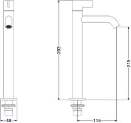 IVY Pact fonteinkraan model L 29,3 cm, geborsteld mat koper PVD