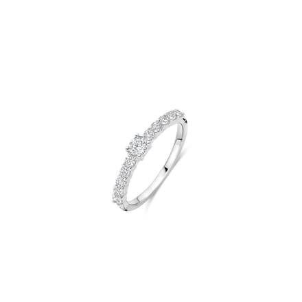 TI SENTO Dames Ring - 925 zilver - Zirconia wit - Maat 17.25 mm / maat 54 - 12429ZI
