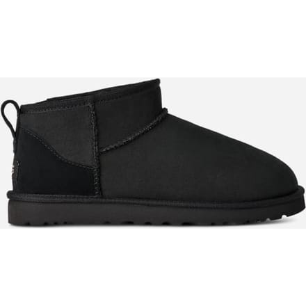 UGG® Classic Ultra Mini for Men in Black, Size 9, Shearling/Polyester/Wool