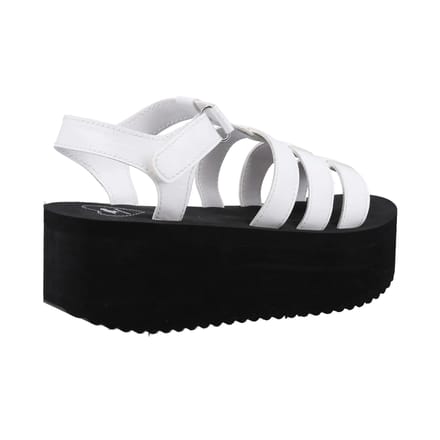 Rocket Dog Dames/Dames Helio Terrence Wedge Sandalen (Wit/zwart)